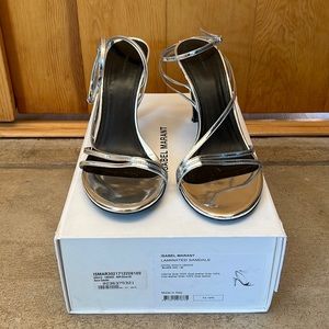 Isabel Marant Arora Sandal, Silver, size 40